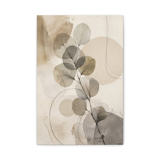 Neutral Botanical Abstract Canvas Wall Art