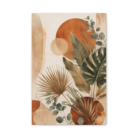 Terracotta Botanical Abstract Tropical Canvas Wall Art