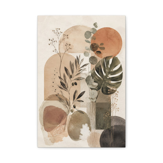 Botanical Geometry Abstract Canvas Wall Art