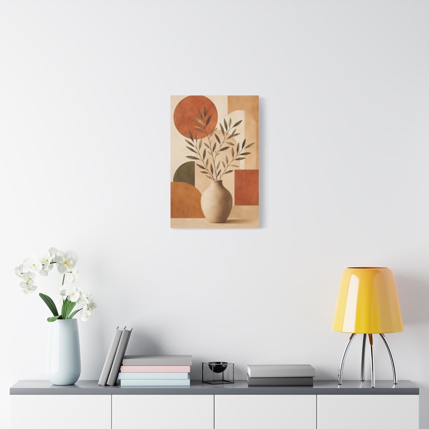 Minimal Abstract Botanical Vase Canvas Wall Art