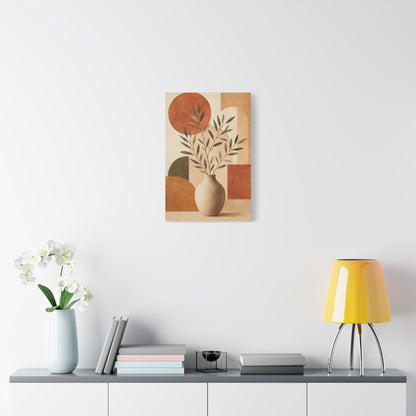 Minimal Abstract Botanical Vase Canvas Wall Art