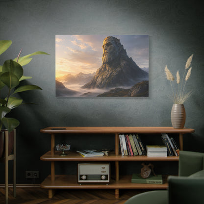 The Silent Titan – Monumental Mythology Mountain Canvas Wall Art