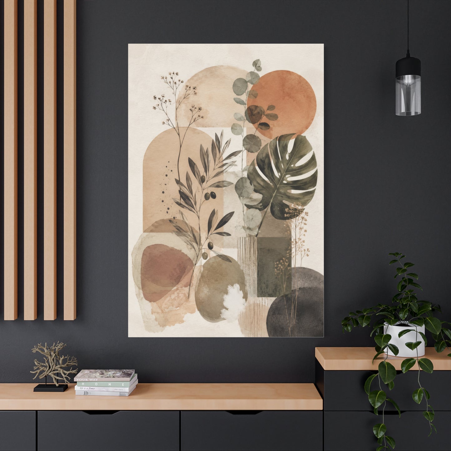 Botanical Geometry Abstract Canvas Wall Art