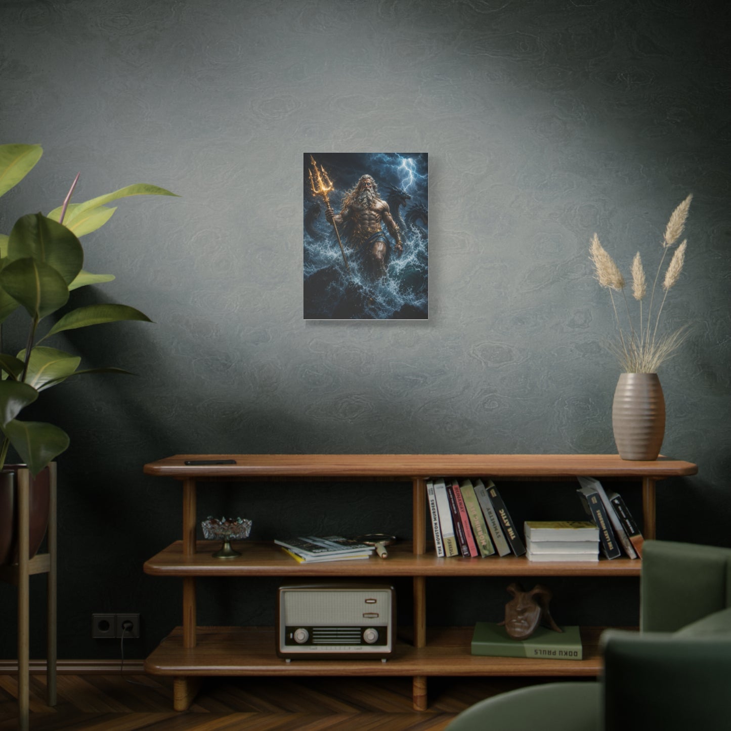 Poseidon Rising Canvas Wall Art – Mythological Ocean Storm