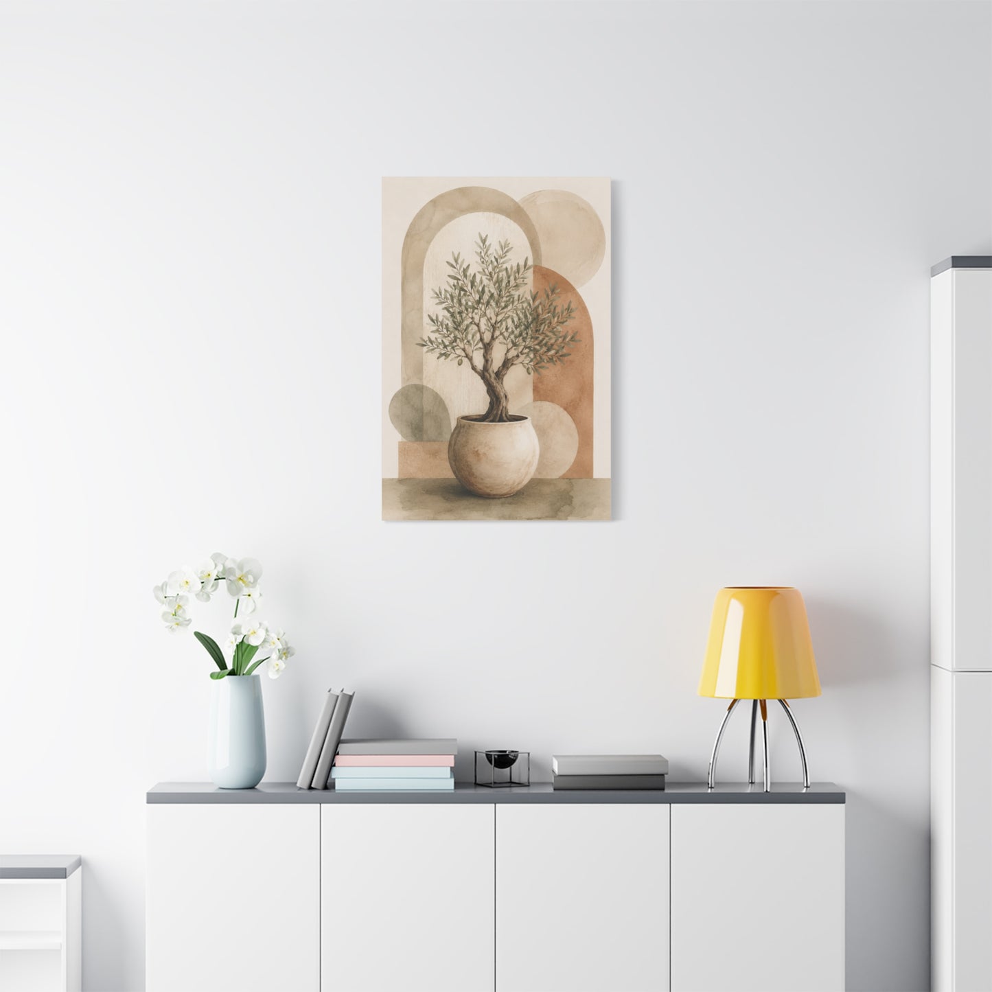 Boho Olive Tree Botanical Canvas Wall Art