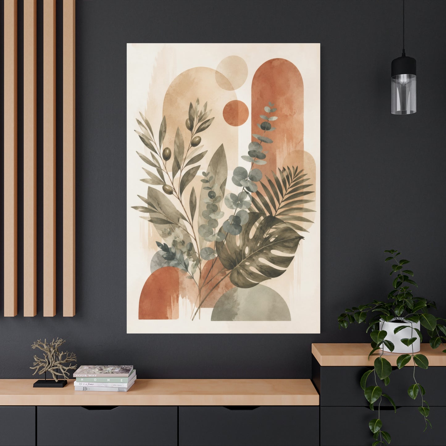 Terracotta Botanical Abstract Canvas Wall Art