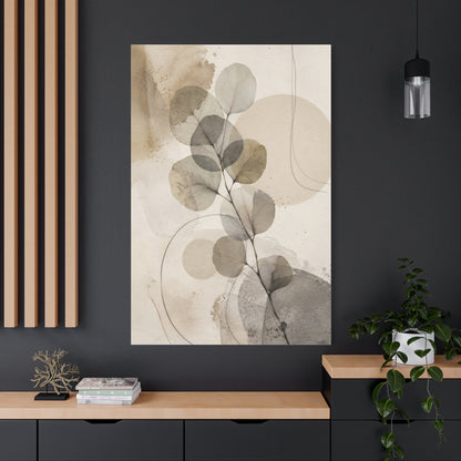 Neutral Botanical Abstract Canvas Wall Art