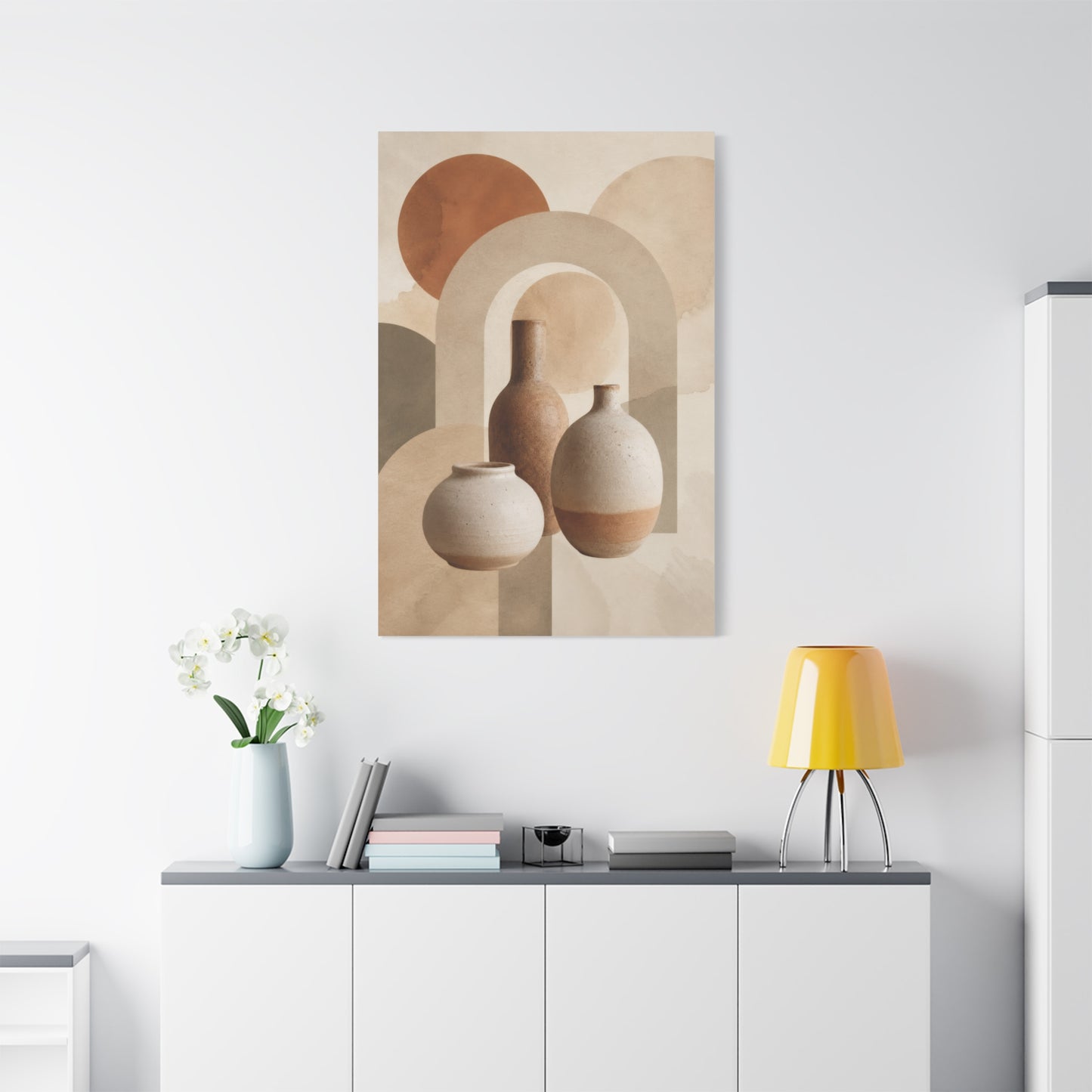 Minimalist Terracotta Vase Abstract Canvas Wall Art