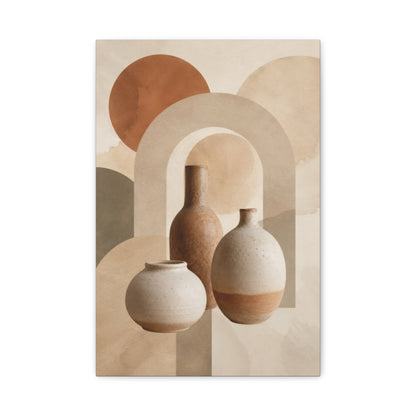 Minimalist Terracotta Vase Abstract Canvas Wall Art
