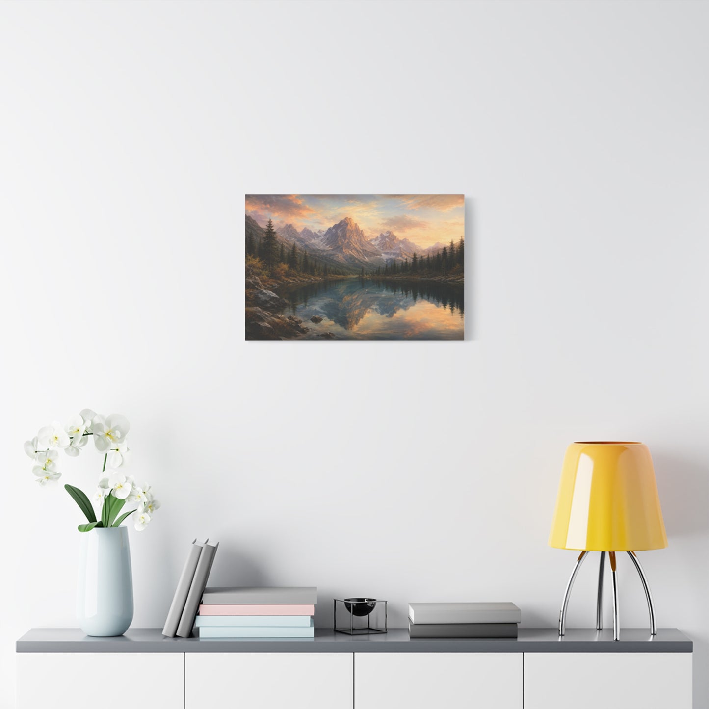 Majestic Mountain Lake Landscape Canvas Wall Art