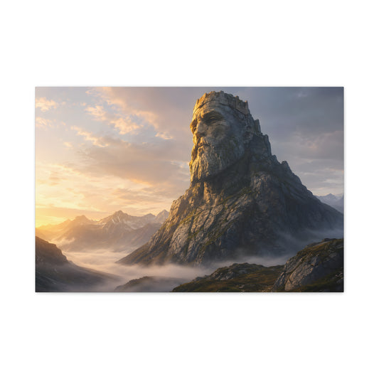 The Silent Titan – Monumental Mythology Mountain Canvas Wall Art