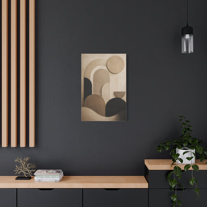 Neutral Geometric Abstract Canvas Wall Art