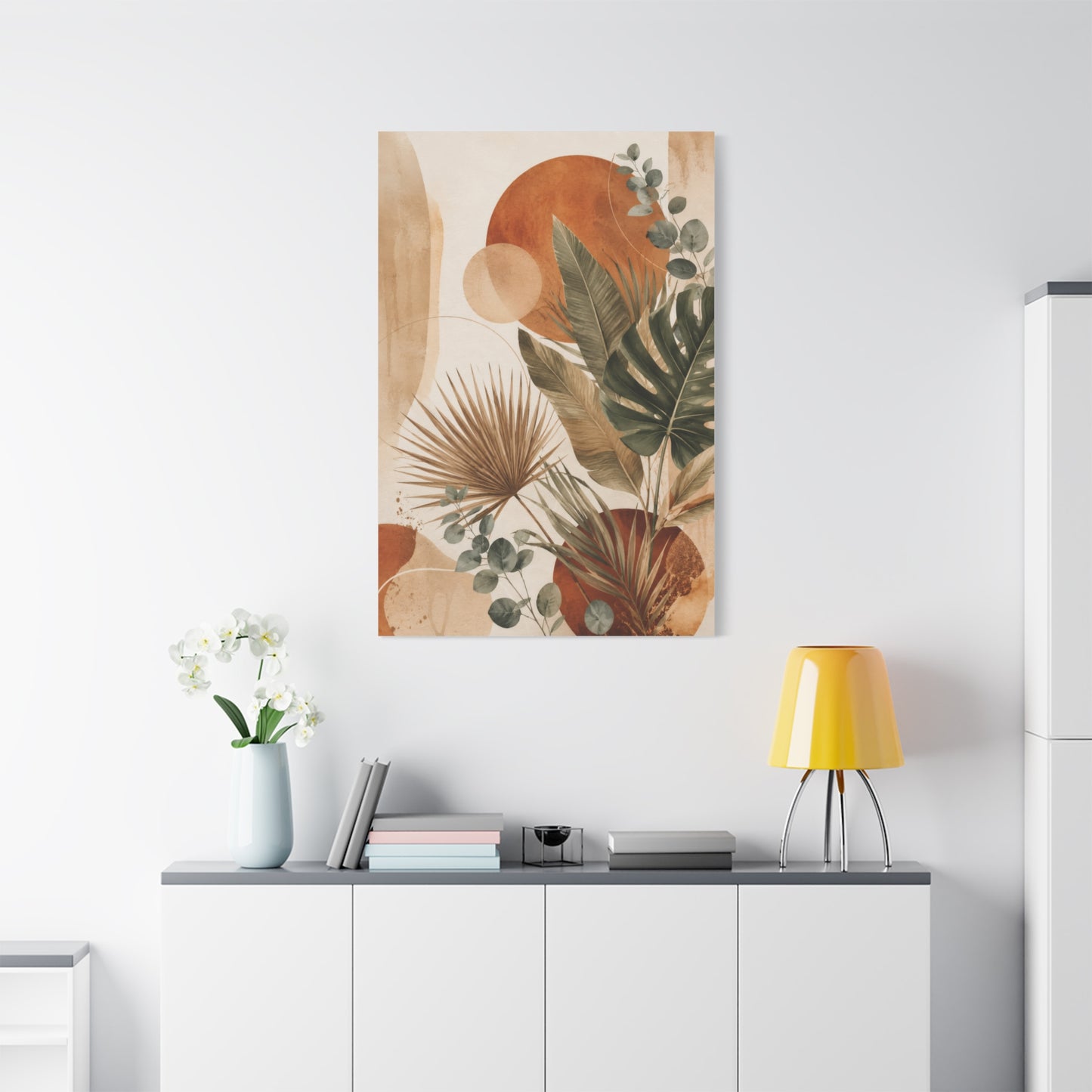 Terracotta Botanical Abstract Tropical Canvas Wall Art