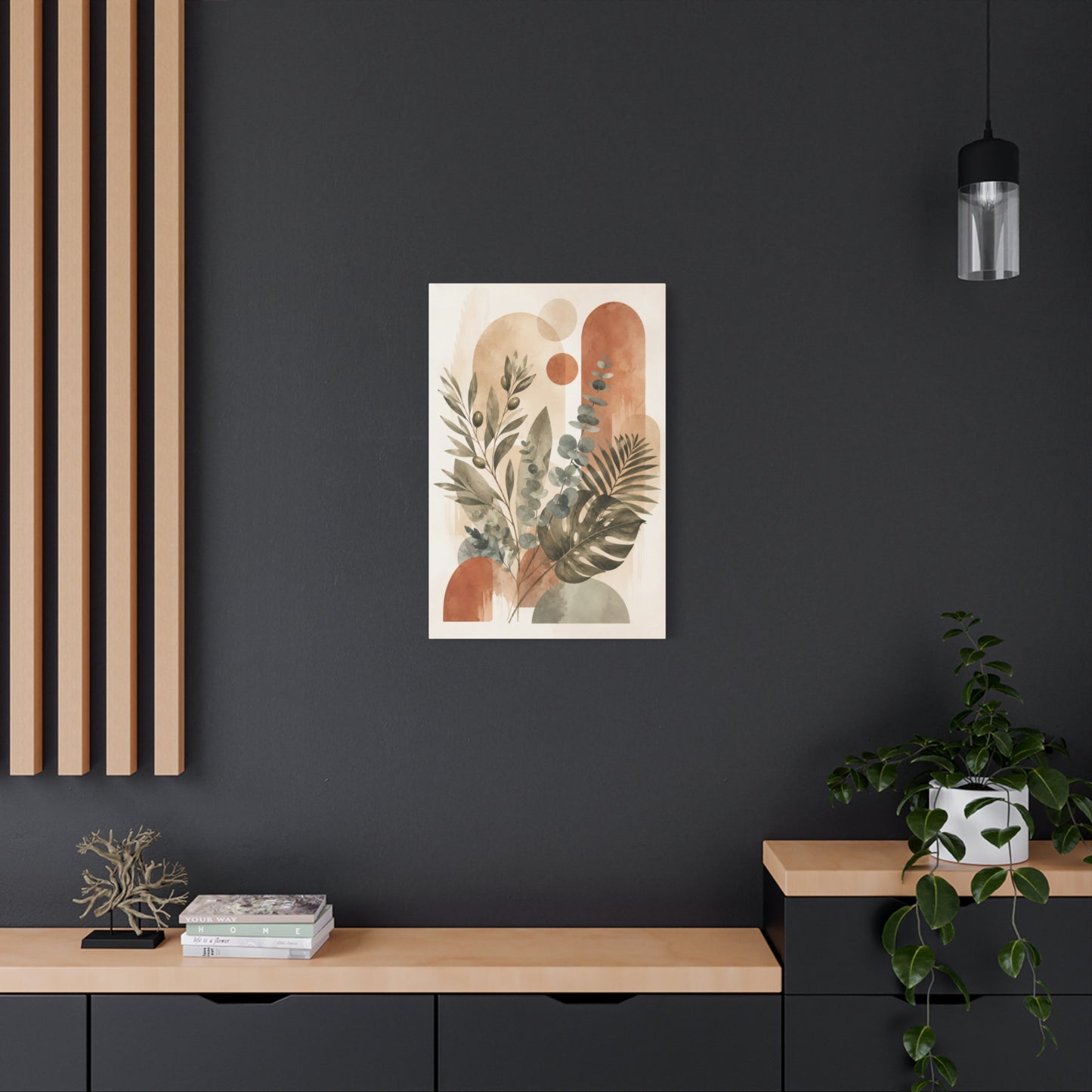 Terracotta Botanical Abstract Canvas Wall Art