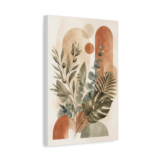 Terracotta Botanical Abstract Canvas Wall Art