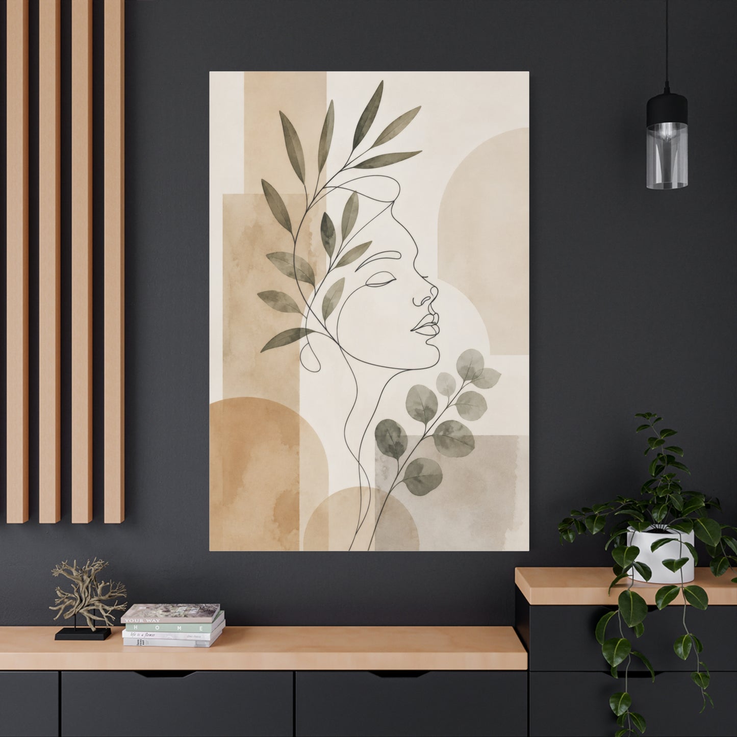 Minimalist Botanical Line Art Canvas Wall Art