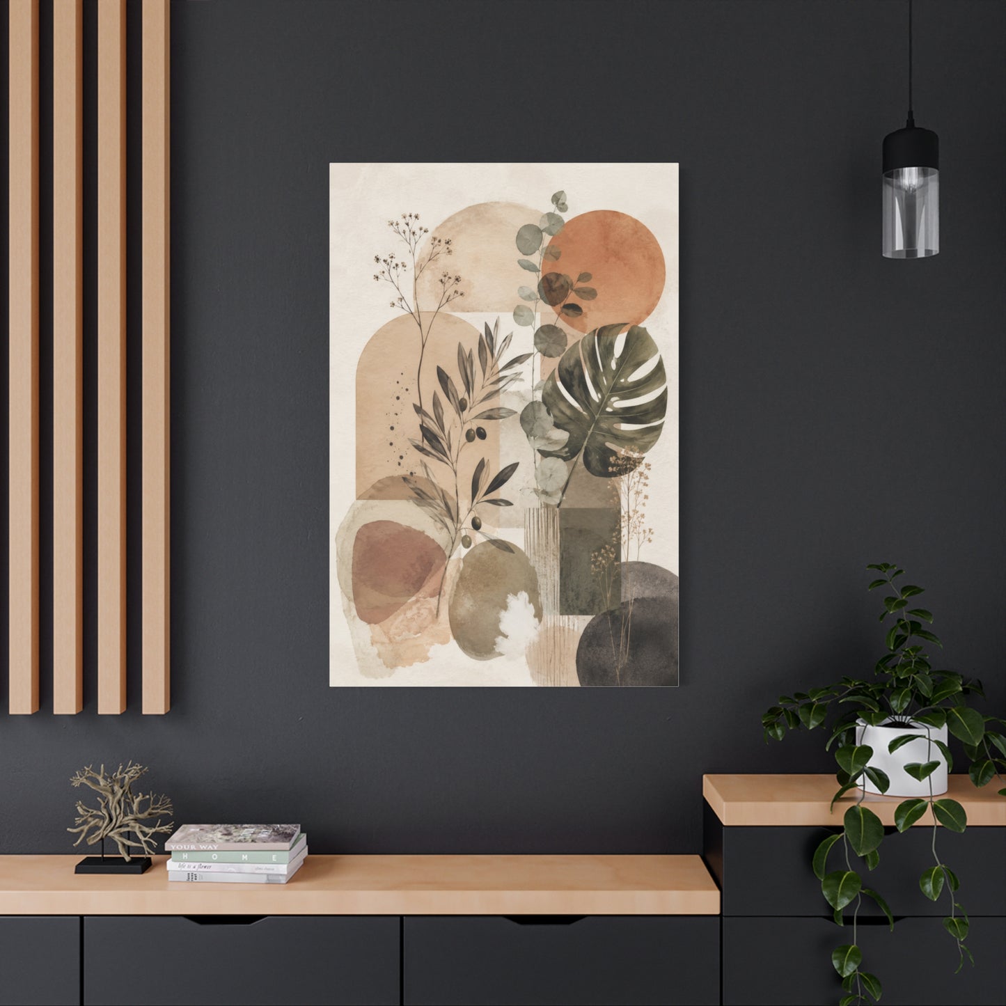 Botanical Geometry Abstract Canvas Wall Art