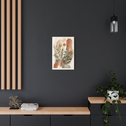 Terracotta Botanical Abstract Canvas Wall Art