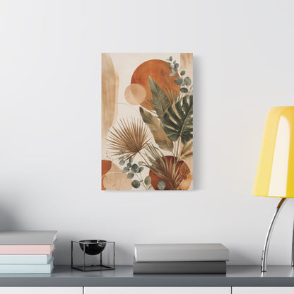 Terracotta Botanical Abstract Tropical Canvas Wall Art