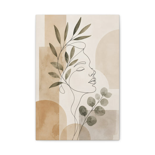 Minimalist Botanical Line Art Canvas Wall Art