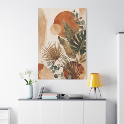 Terracotta Botanical Abstract Tropical Canvas Wall Art