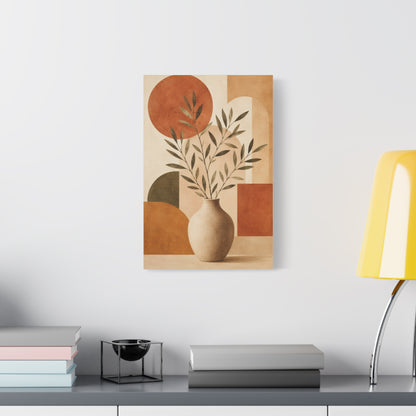Minimal Abstract Botanical Vase Canvas Wall Art