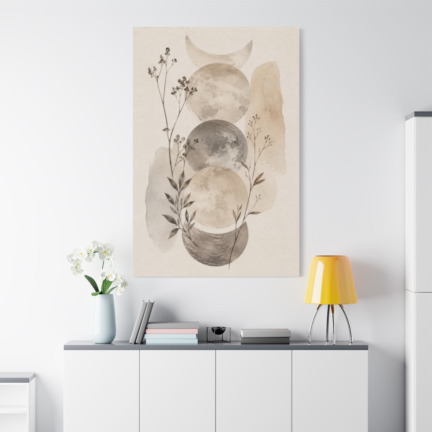 Celestial Botanical Abstract Canvas Wall Art