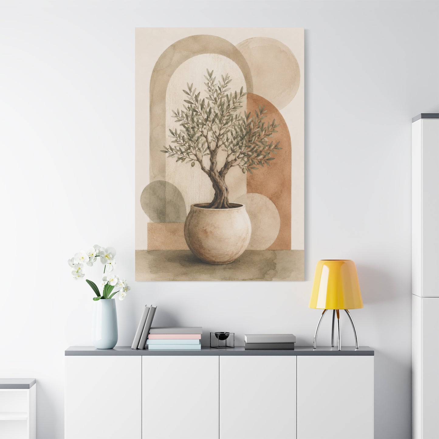 Boho Olive Tree Botanical Canvas Wall Art