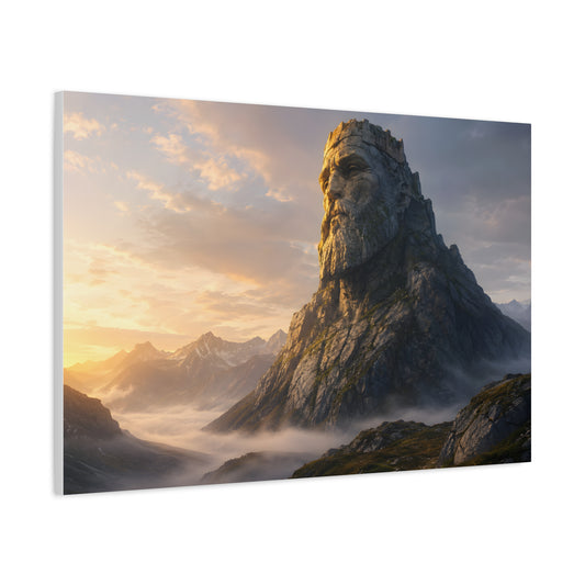 The Silent Titan – Monumental Mythology Mountain Canvas Wall Art