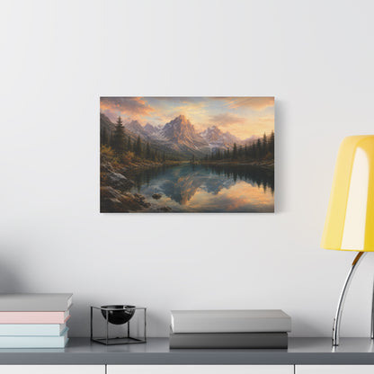Majestic Mountain Lake Landscape Canvas Wall Art
