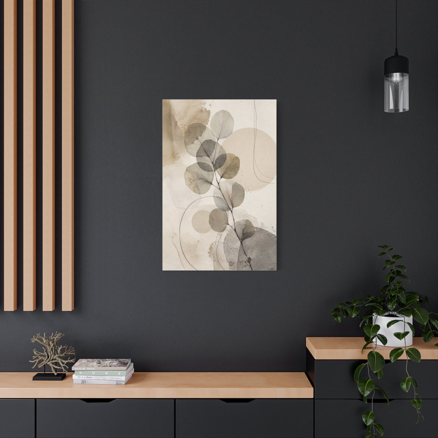 Neutral Botanical Abstract Canvas Wall Art