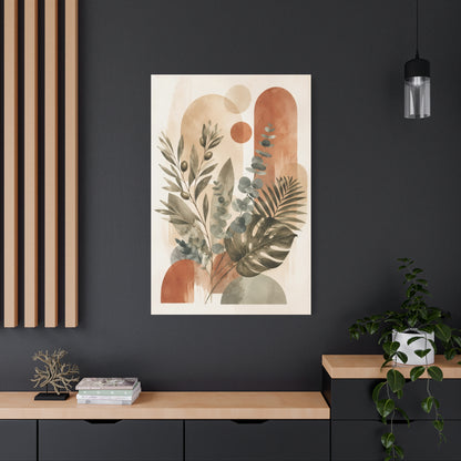 Terracotta Botanical Abstract Canvas Wall Art