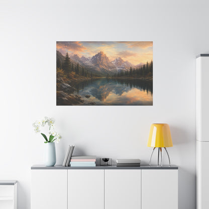 Majestic Mountain Lake Landscape Canvas Wall Art