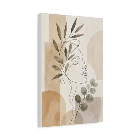 Minimalist Botanical Line Art Canvas Wall Art