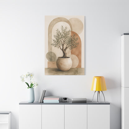 Boho Olive Tree Botanical Canvas Wall Art