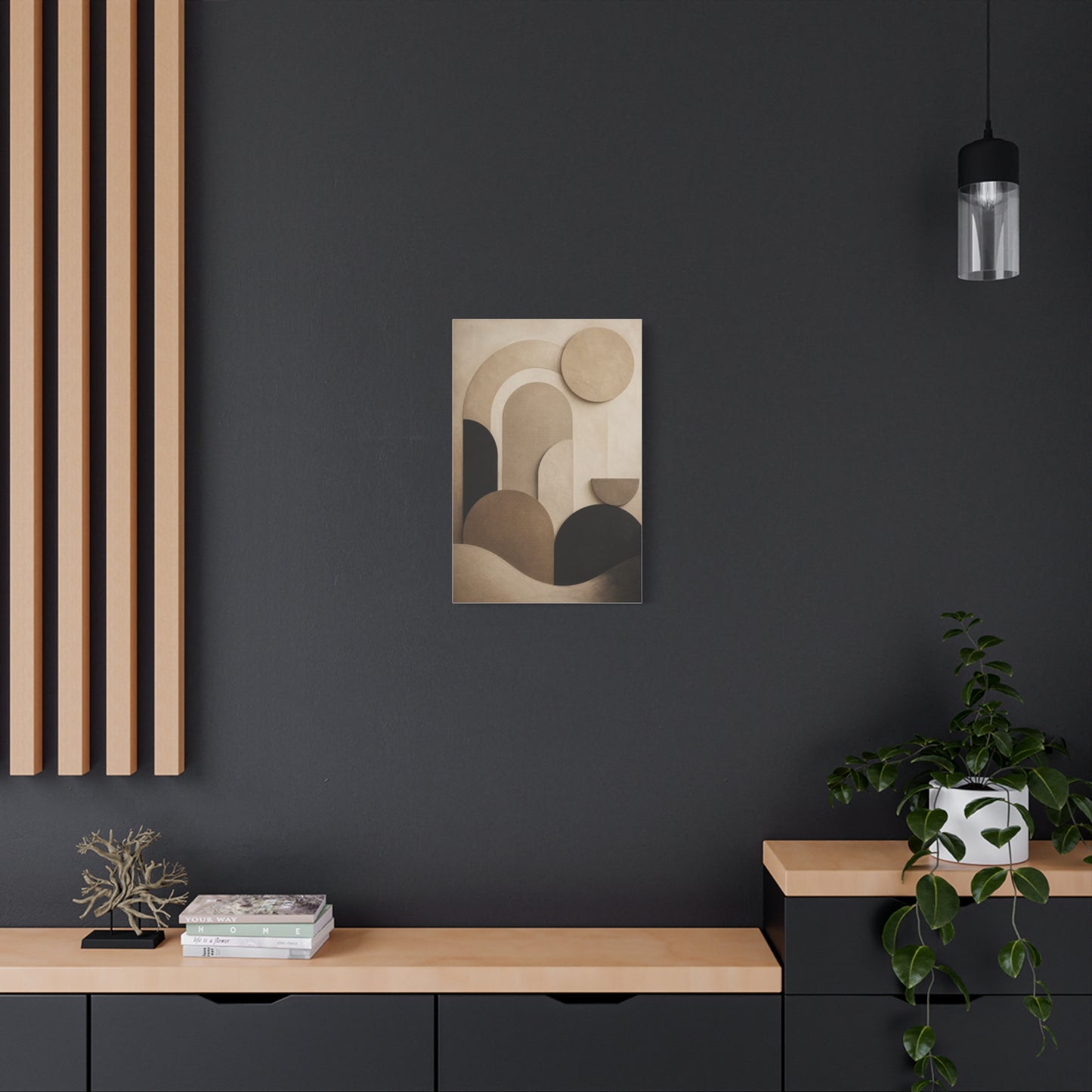 Neutral Geometric Abstract Canvas Wall Art