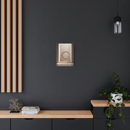 Suspended Stone Ring | Minimalist Architectural Matte Canvas Wall Art