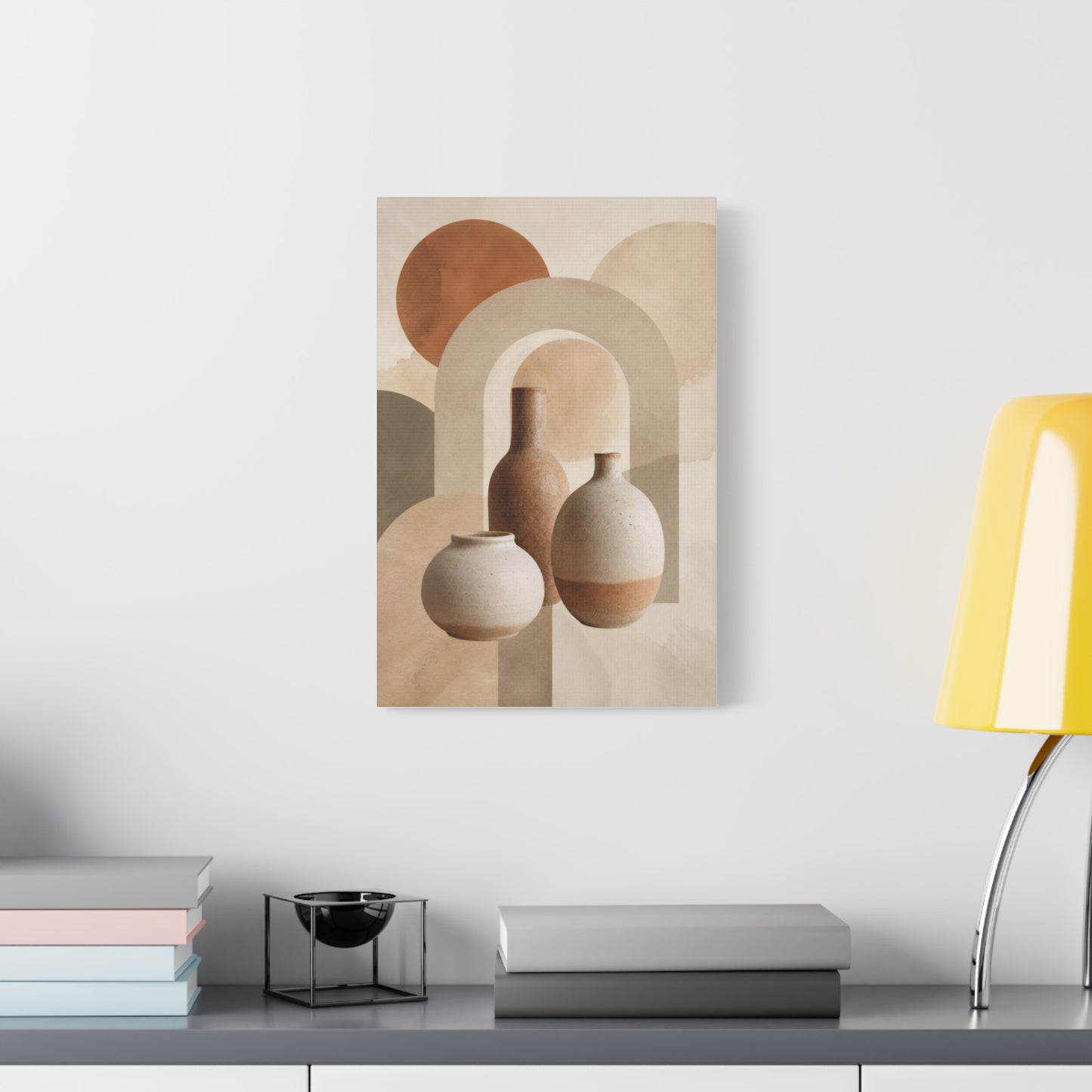 Minimalist Terracotta Vase Abstract Canvas Wall Art