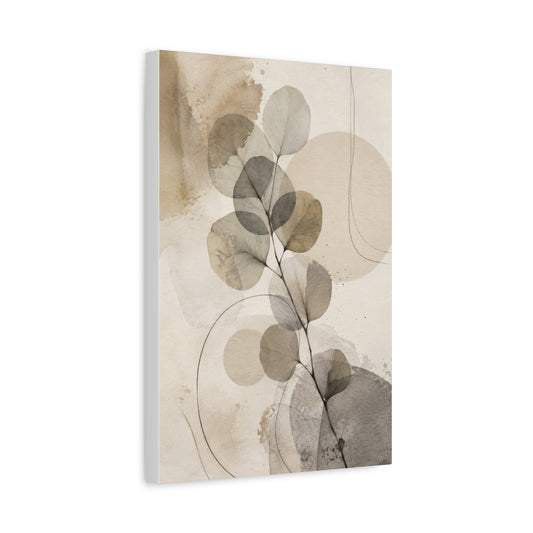 Neutral Botanical Abstract Canvas Wall Art