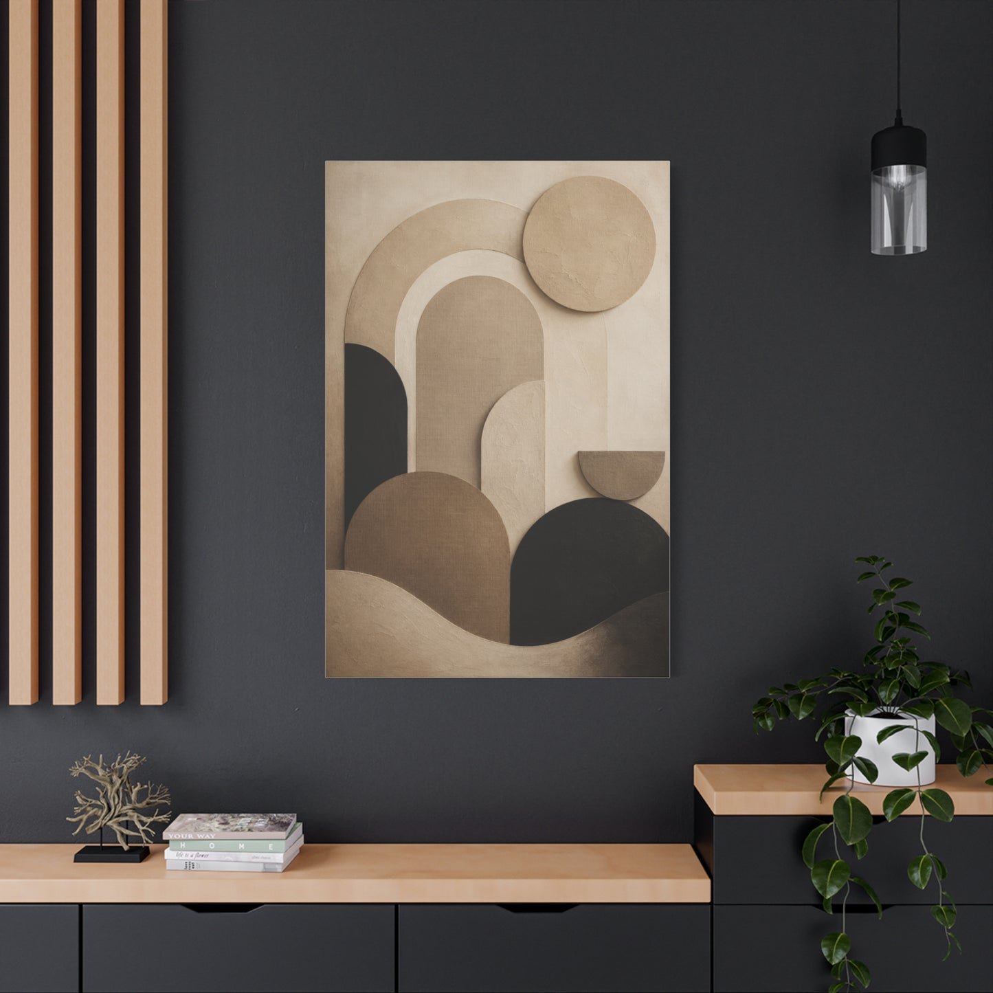 Neutral Geometric Abstract Canvas Wall Art