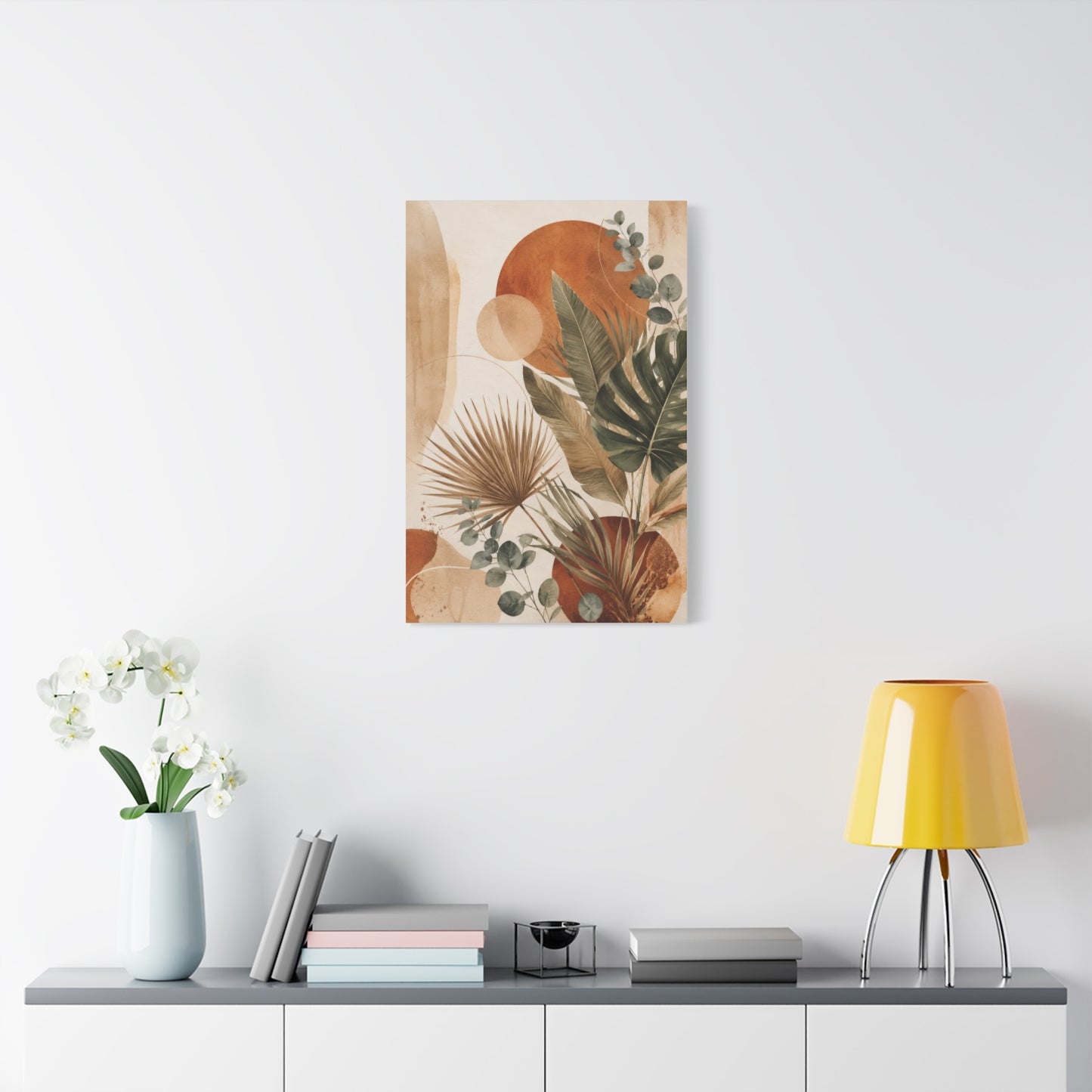 Terracotta Botanical Abstract Tropical Canvas Wall Art