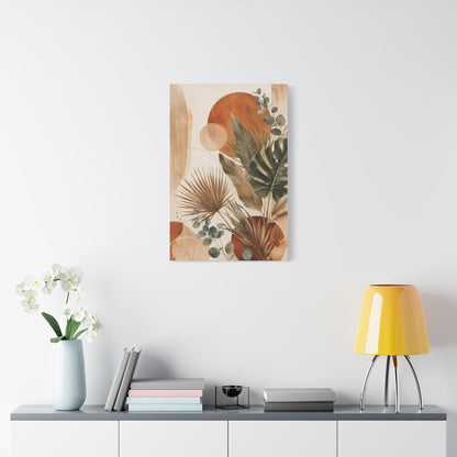 Terracotta Botanical Abstract Tropical Canvas Wall Art
