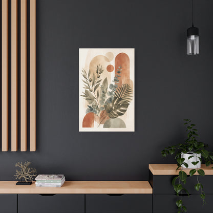 Terracotta Botanical Abstract Canvas Wall Art