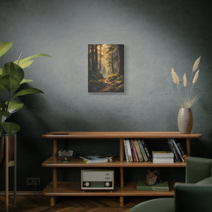 Forest Path Canvas Wall Art – Golden Woodland Landscape