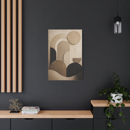Neutral Geometric Abstract Canvas Wall Art