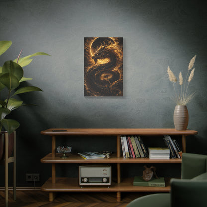 Black Dragon Canvas Wall Art – Celestial Mythic Statement Piece