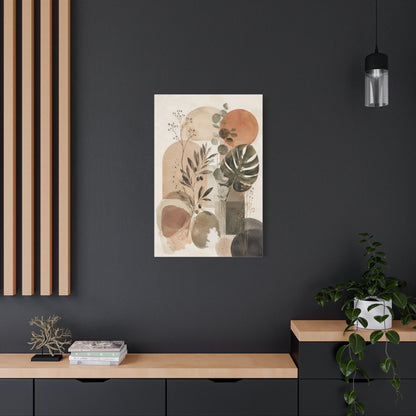 Botanical Geometry Abstract Canvas Wall Art