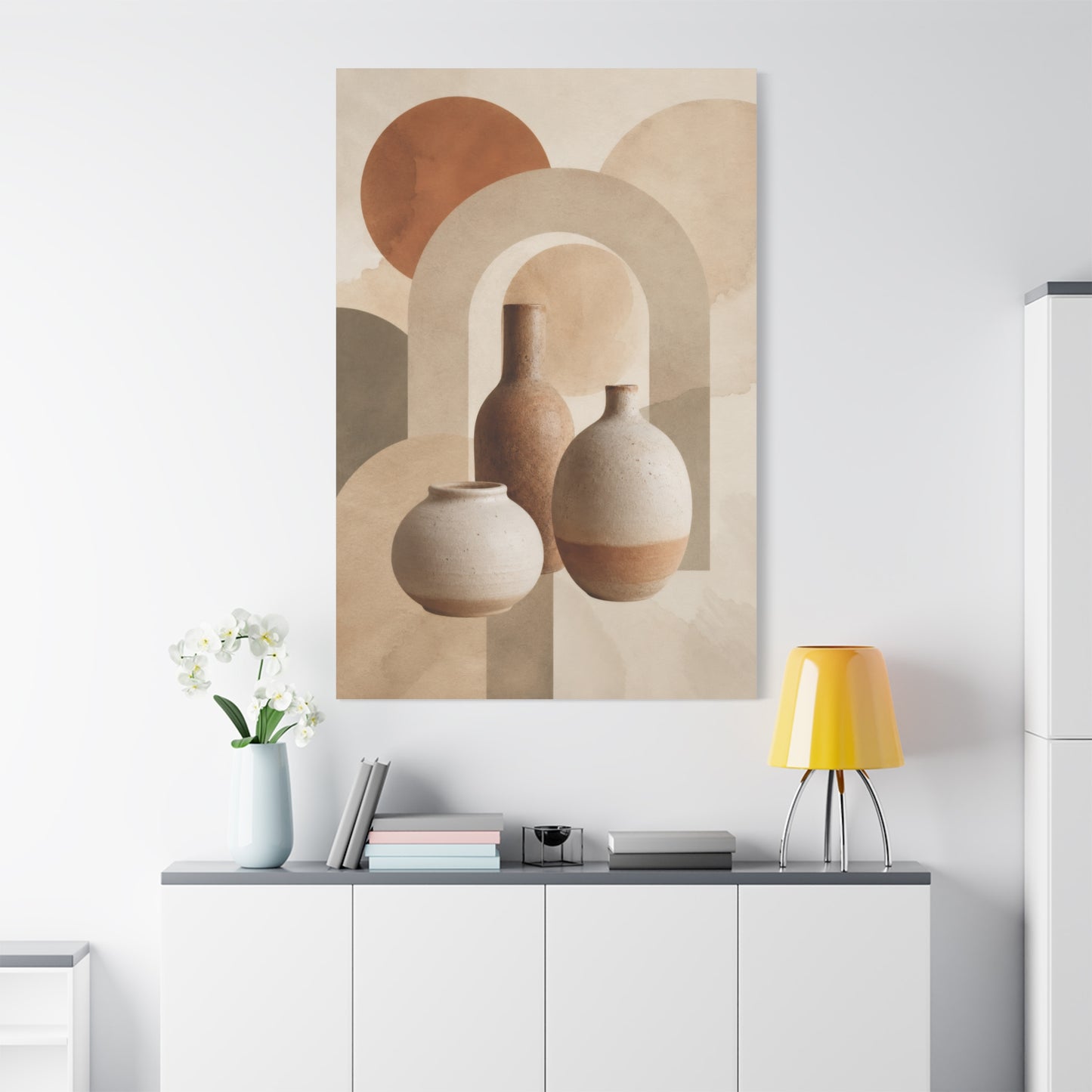 Minimalist Terracotta Vase Abstract Canvas Wall Art