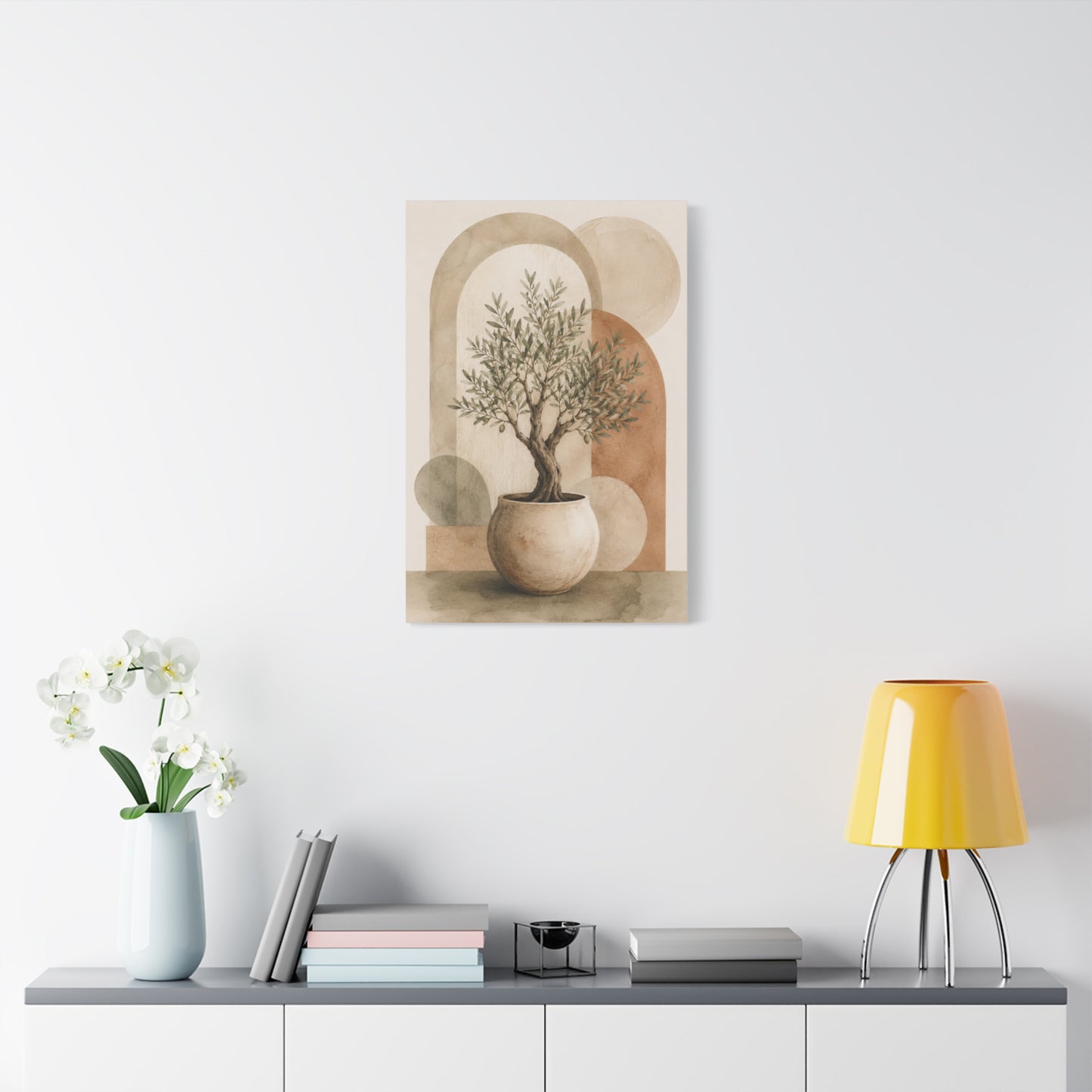 Boho Olive Tree Botanical Canvas Wall Art