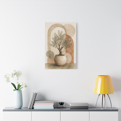 Boho Olive Tree Botanical Canvas Wall Art